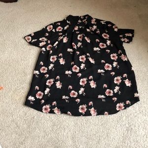 Turtle neck flower blouse
